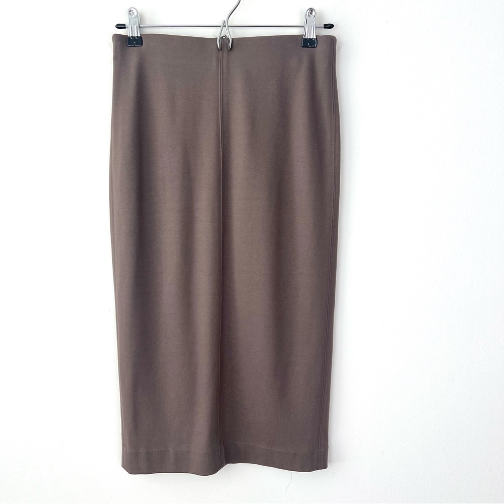Aritzia Wilfred Lis Bodycon Midi Skirt Tan